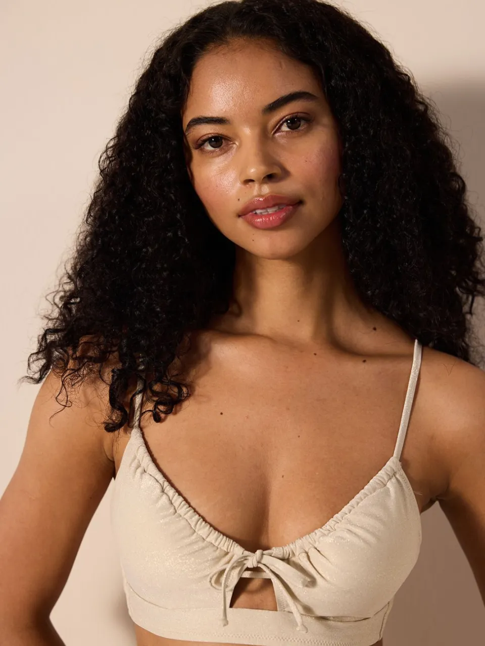 Penti Glitter Bralette Bikini Top beige, foto 2
