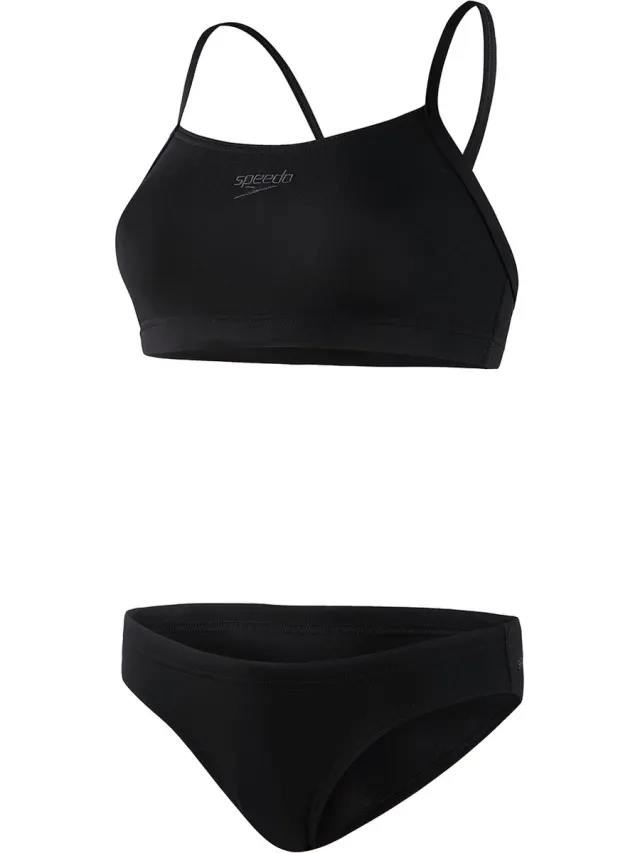 Speedo ECO Endurance+ Thinstrap 2 pieces Badpak Dames - Zwart