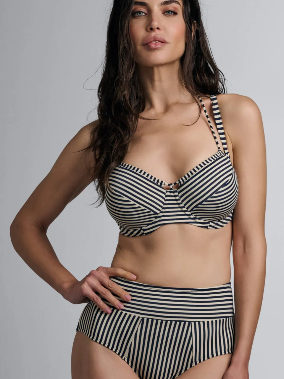 Marlies Dekkers Holi Vintage beugel bikinitop donkerblauw/ecru, foto 5