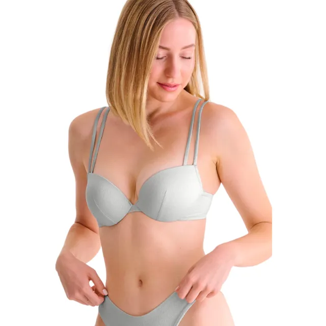 Lisca Blue Lagoon push-up bikinitop grijs