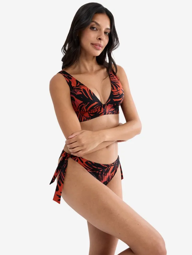 Triumph Bustier-Bikini-Top Red Label Summer Palm BROWN - DARK COMBINATION