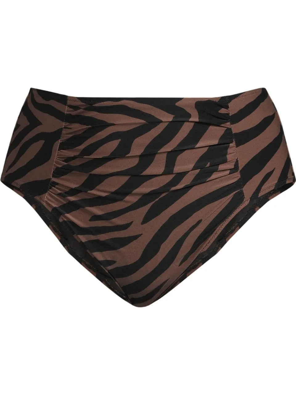 BEACHWAVE Curve high waist bikinibroekje met zebraprint - donkerbruin/zwart, foto 2