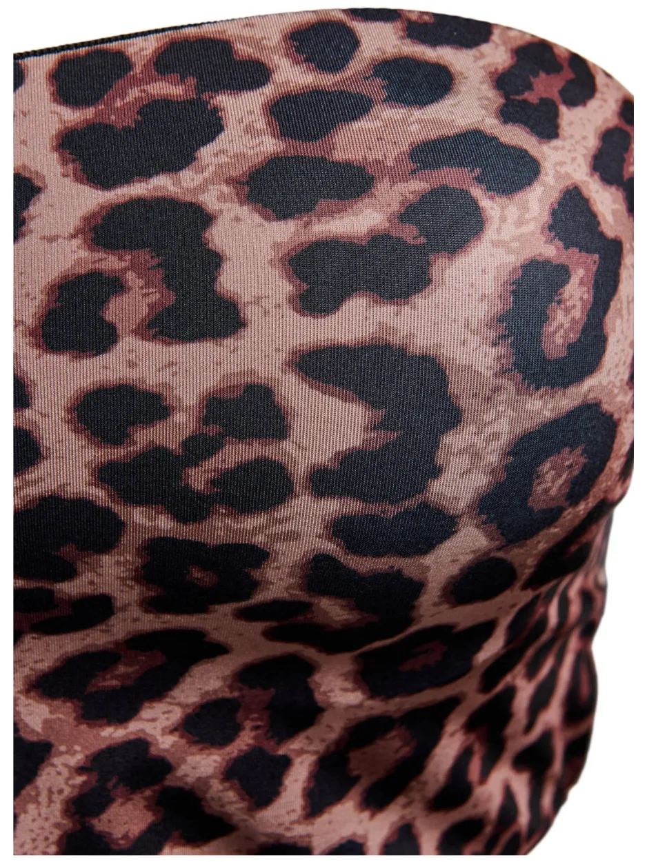 Zizzi CAANNE strapless bandeau bikinitop panterprint bruin, foto 6