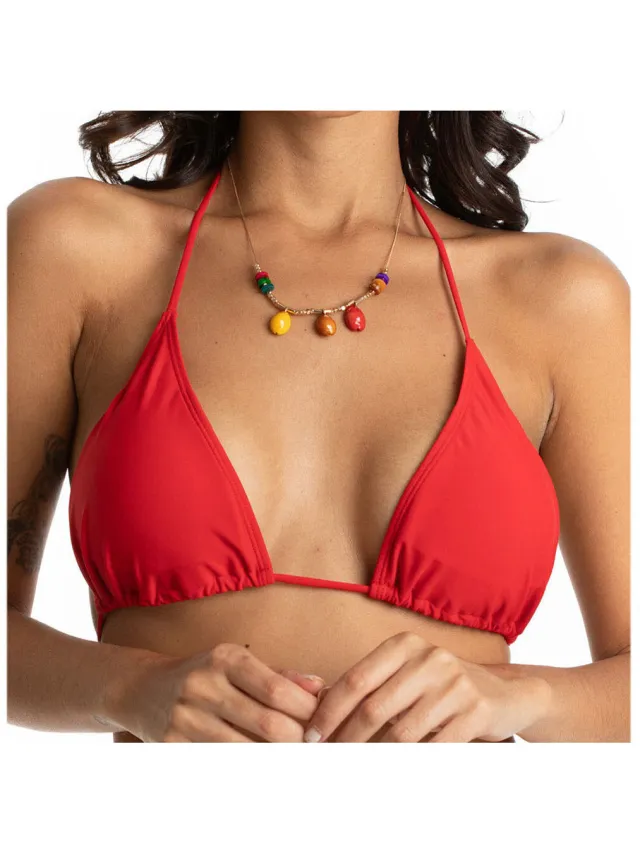 Sun Project triangel bikinitop rood
