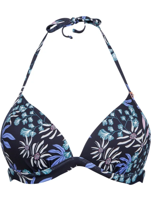 Brunotti Lisselot-Print - Bikini Topje Zwart - Triangel Bikini Dames - 38 Black - Print