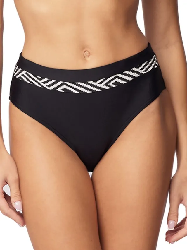 Vivisence bikinislip damesbadmode gebloemde verstelbare regular waist EU 3222M, zwart,40