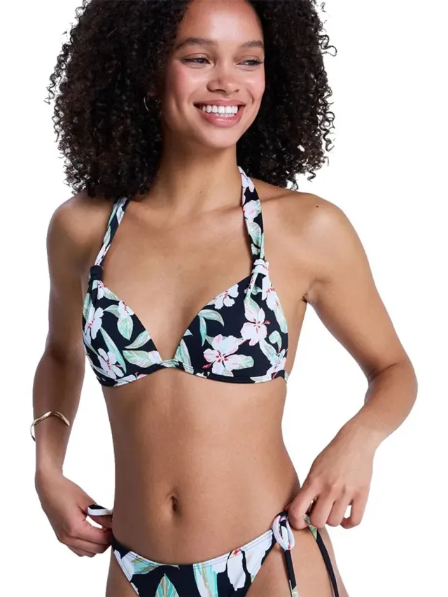 Roxy Essentials Pt Molded Fixed Triangle Bikinitop Zwart S Vrouw Anthracite Spring Charming Sma