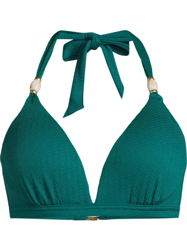 BEACHWAVE voorgevormde halter bikinitop groen, foto 2