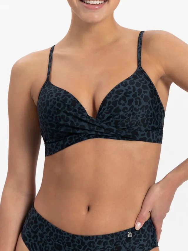 Beachlife Safari Dames Bikinitopje Donkergroen, Zwart, Print