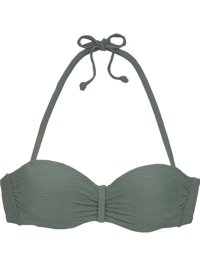 bandeaubikinitop met beugel olijfgroen, foto 2