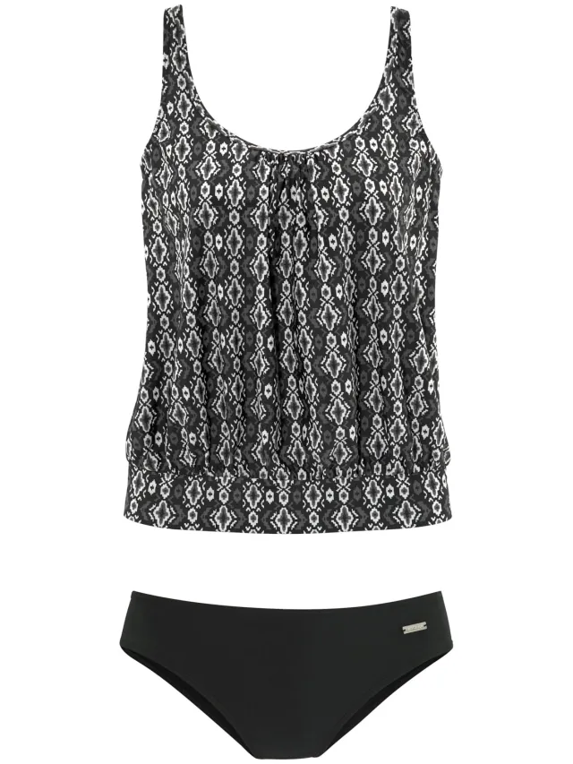 oversized tankini zwart geprint, foto 2