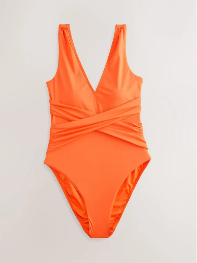 Next Dames - Diepuitgesneden buikbedekkend badpak - Oranje Orange