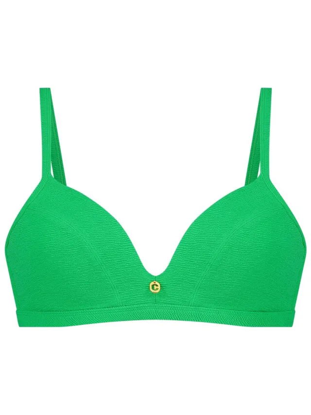 Ten Cate triangle bikinitop bright green relief voor Dames | Maat 36D (70D)