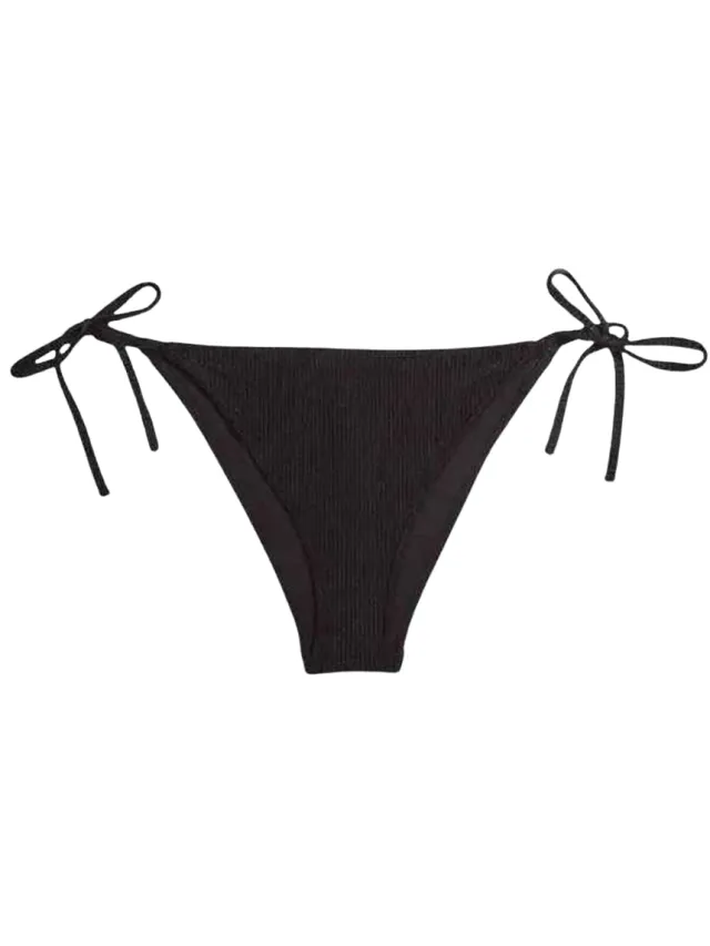Calvin Klein Dames/Dames Bikinibroekje met Geribde Zijkant (Zwart), foto 2
