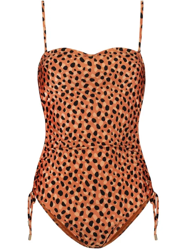 Beachlife Leopard Spots trend badpak - Bruin/Oranje - Dierenprint Dierenprint, Bruin, Oranje