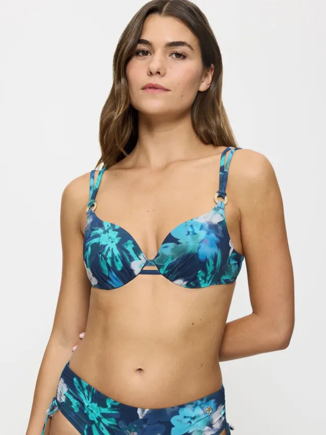 Triumph Bügel-Bikini-Top Summer Fleur TURQUOISE - DARK COMBINATION