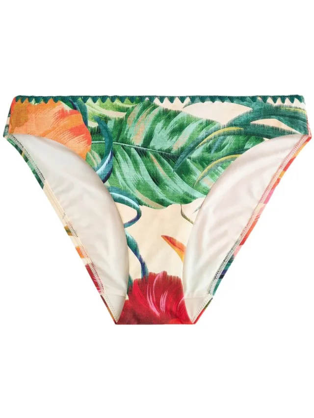 Next Dames - Hoog opgesneden midi-bikinislip - Rood Red Tropical