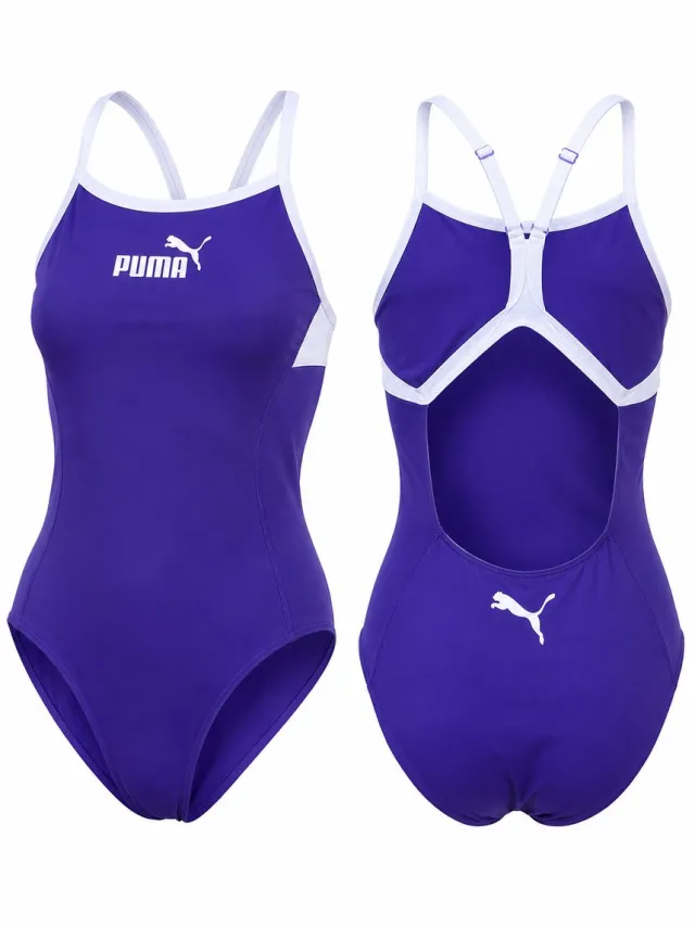 Puma fastback swimsuit damesbadpak purple Purple paars