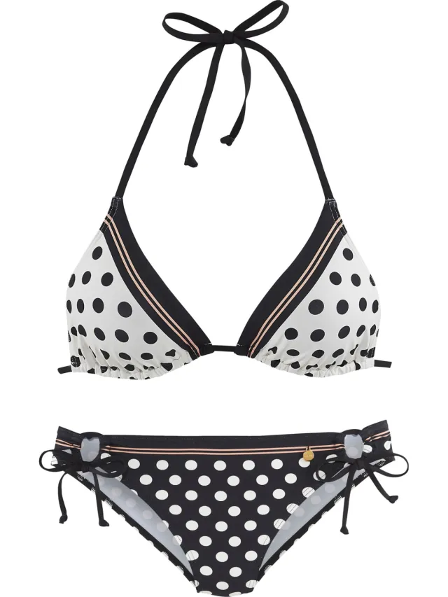 Triangelbikini zwart/crème