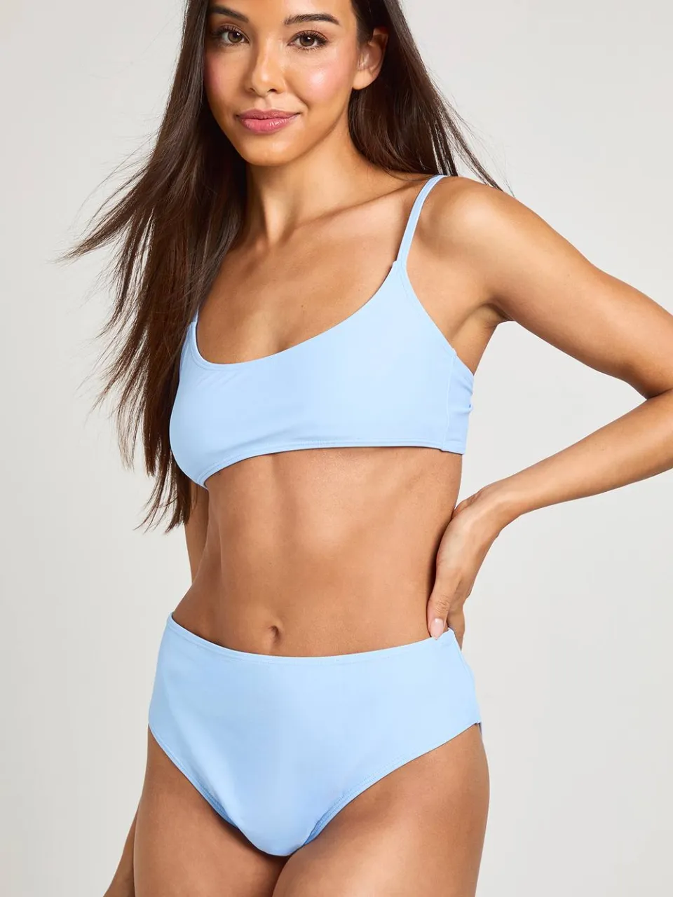 boohoo Dames Essentials Hoge Taille Bikinibroekje blauw, foto 4