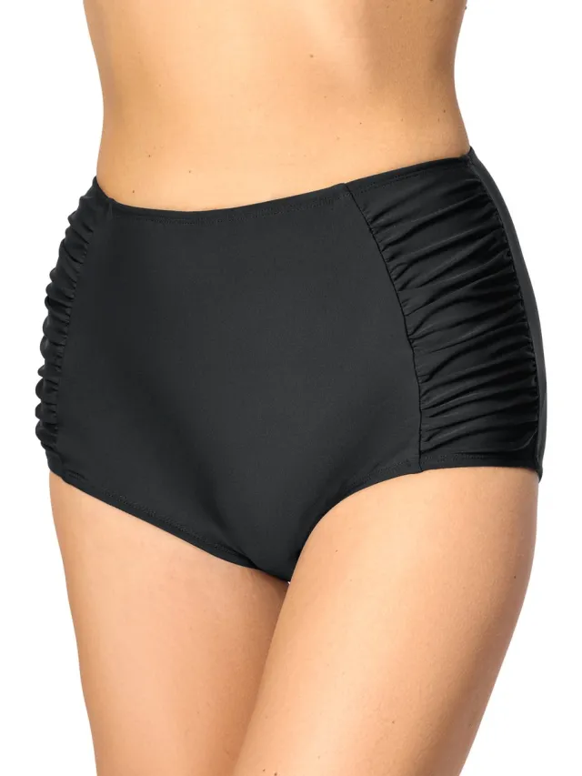 Merry Style Dames Zwembroek - Bikinibroekje - Elastische tailleband – Polyamide & Elastaan – Zwart (9240) – 48 - MS-MS10-119-SL