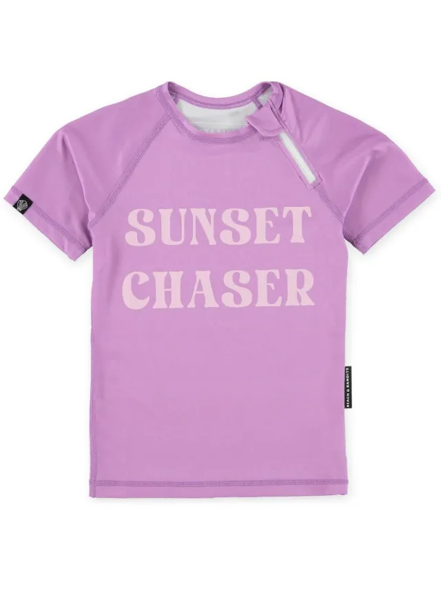 Beach & Bandits SUNSET CHASER TEE – 140/146 – Zwemshirt korte mouw UV50+ bescherming Paars