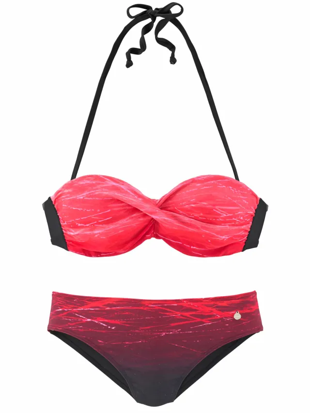 bandeaubikini met beugel rood geprint, foto 2
