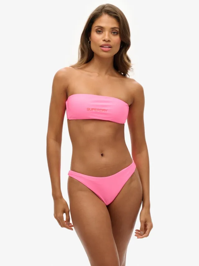 Superdry Braziliaans bikinibroekje met logo - Dames - Badpakken paparazzi pink