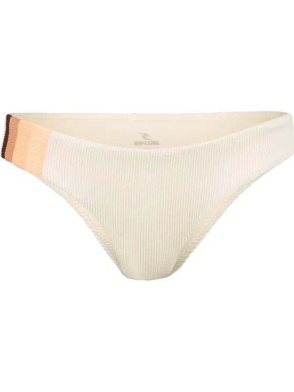 Rip Curl Women's Block Party Spliced Cheeky Hip - Bikinibroekje, wit