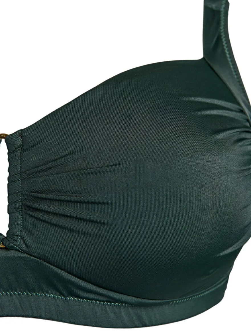 Zizzi STILDE voorgevormde bikinitop donkergroen, foto 7
