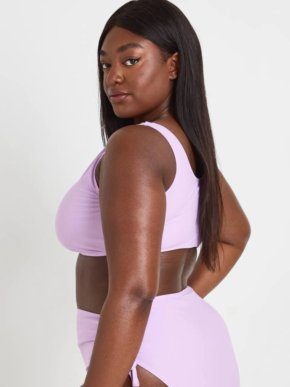 boohoo Dames Plus Essentials Bikini Top Met Ronde Hals lila, foto 2
