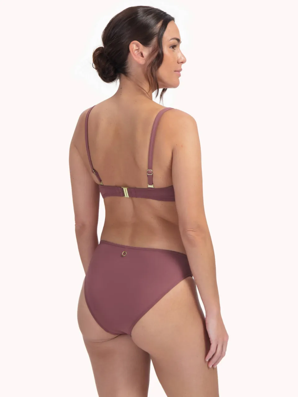 Cyell Wild Ginger strapless bandeau bikinitop donkerroze, foto 3