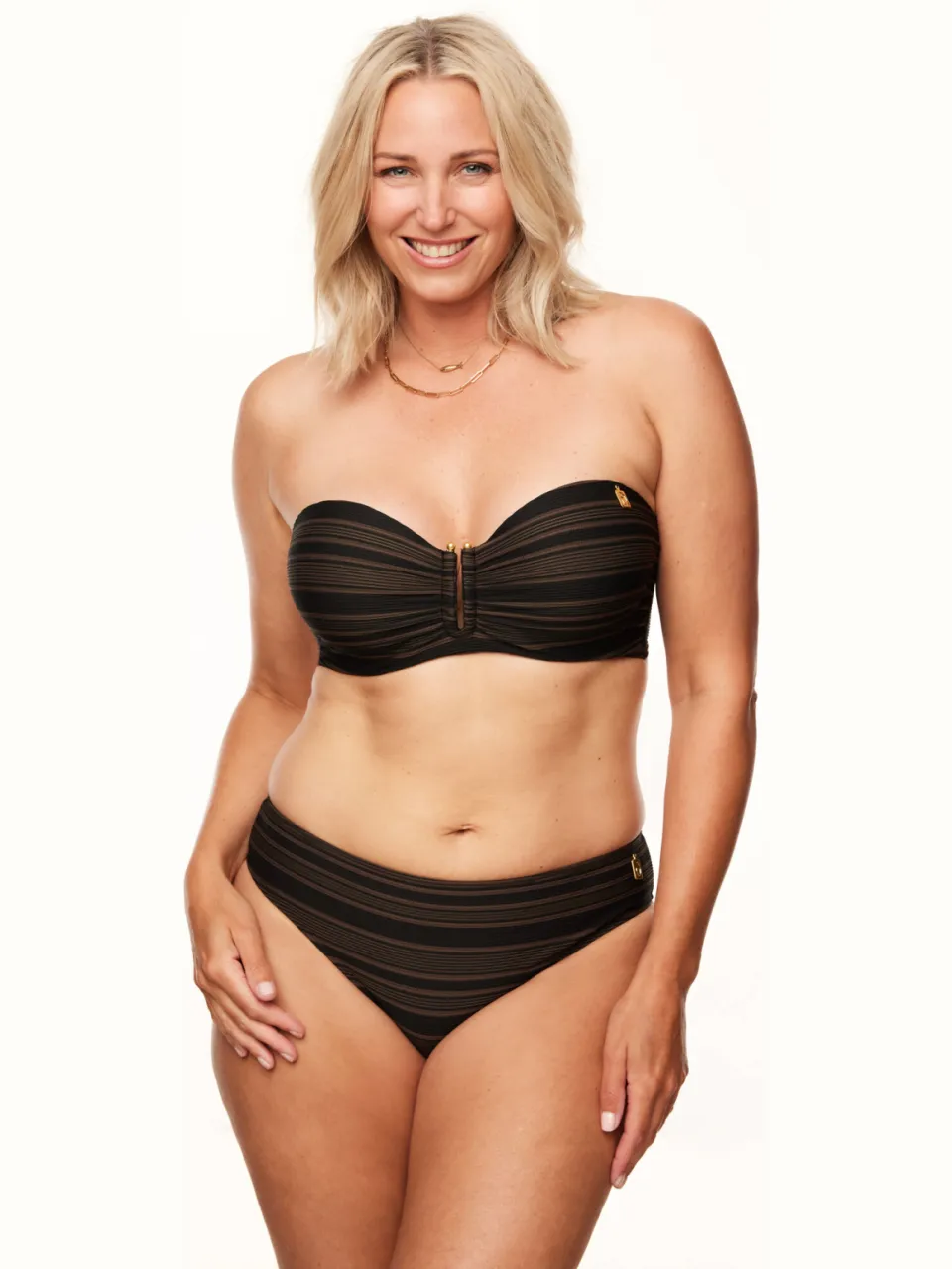 Annadiva The Valley voorgevormde strapless bandeau bikinitop zwart