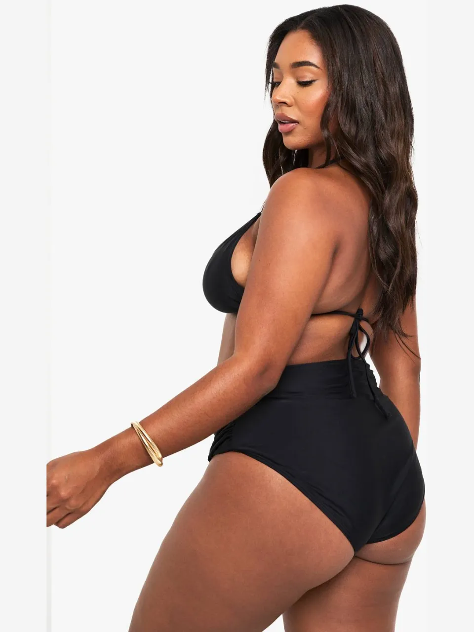boohoo Dames Plus Buikcontrole Bikini-Broekjes zwart, foto 3