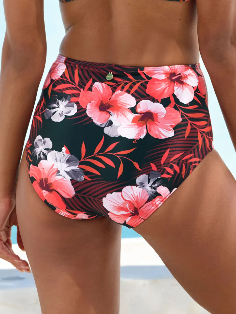 Highwaist bikinibroekje olijf/oranje, foto 2
