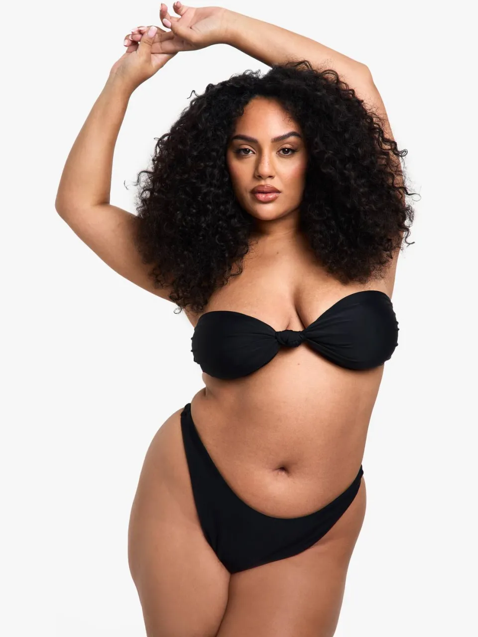 boohoo Dames Plus Zwemkleding Essentials Tanga zwart, foto 3