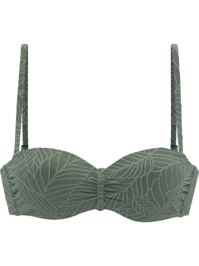 bandeaubikinitop met beugel olijfgroen, foto 2