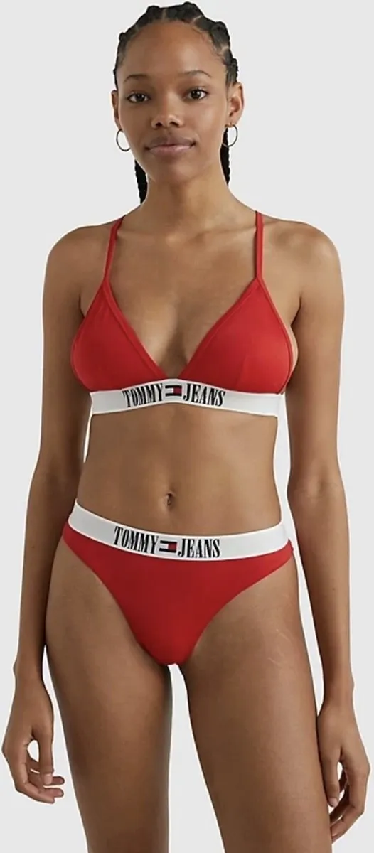 Tommy Hilfiger Triangel Bikini met Brazilian Slip - Rood