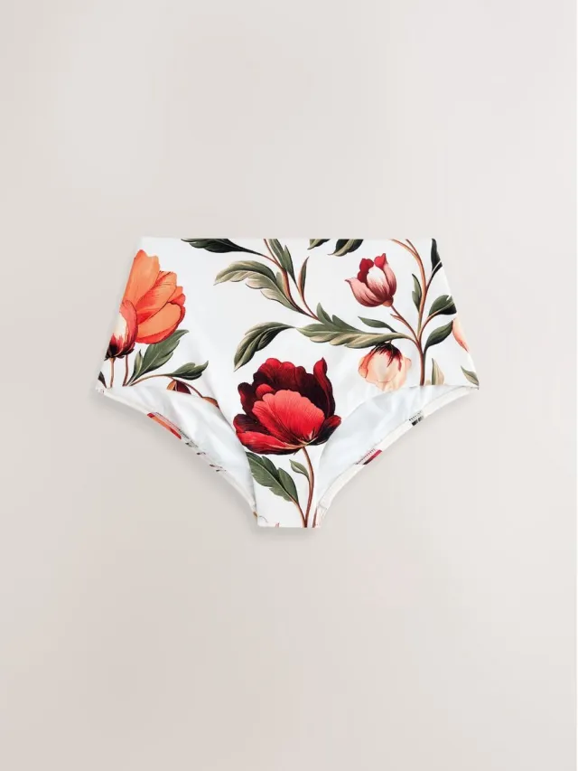 Next Dames - Bikinislip met hardware en hoge taille - Wit