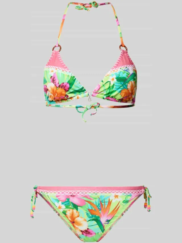 banana moon Bikini met label-details model 'LINDOSTORA PALMBAY' Groen