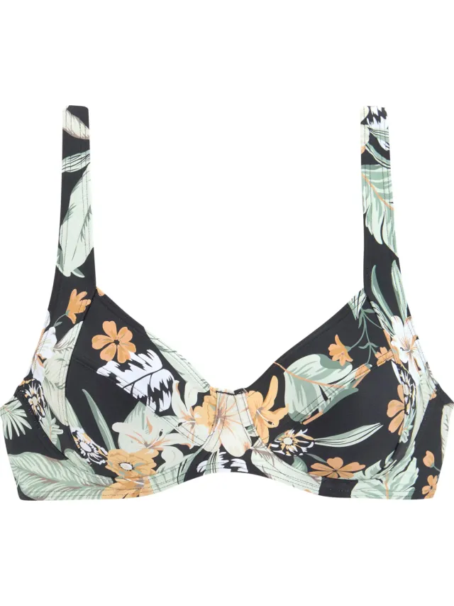 Hoge bikinislip zwart met zigzagprint, foto 2