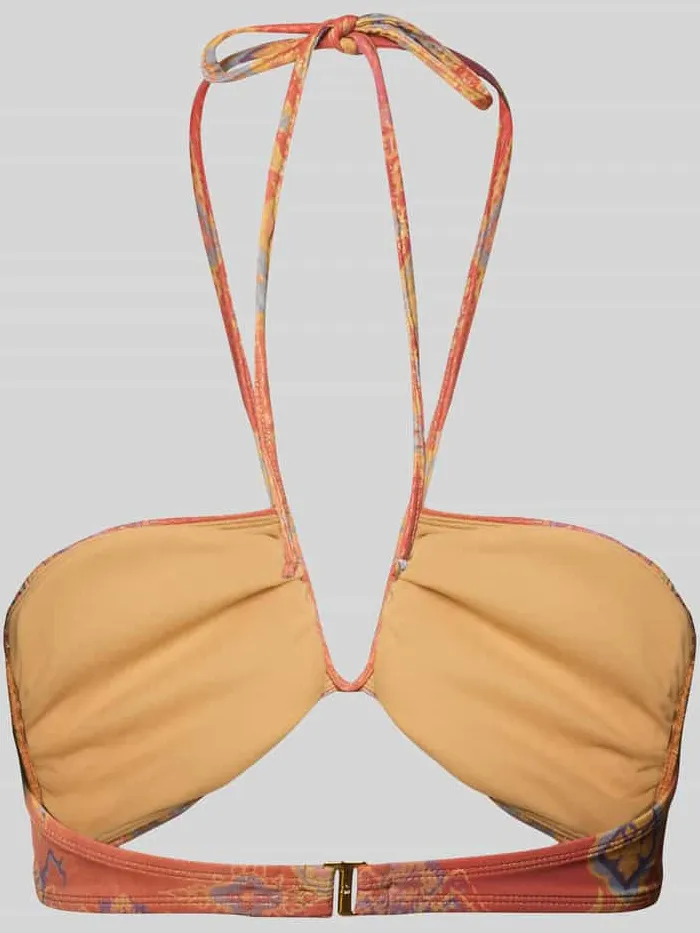 Lauren Ralph Lauren Bikinitop met halter model 'MEDALLION SHIMMER SHIRRED' oranje, foto 2