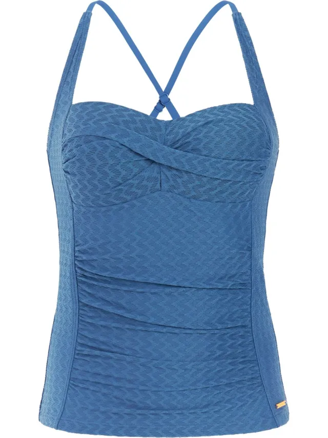 Protest MIXLusci - Tankini top Dames - B&C-cup - Vaste vulling - Normale pasvorm - Blauw Gladio Blue