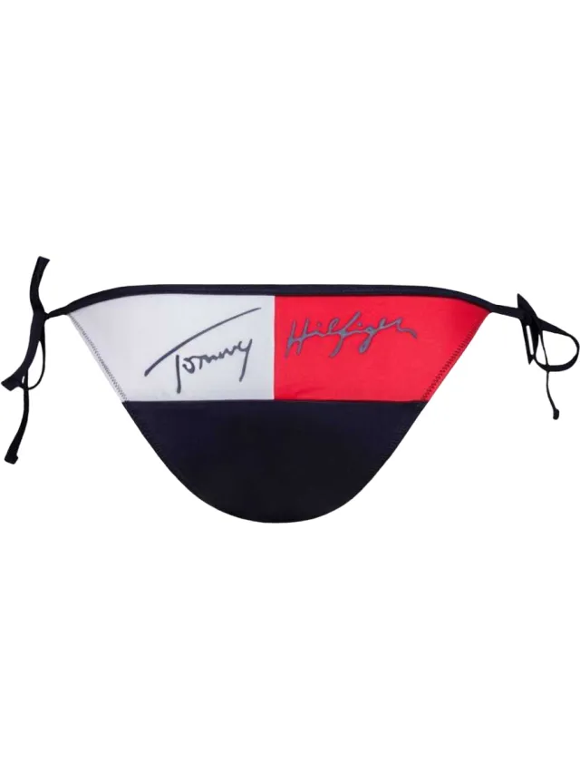 Tommy Hilfiger Dames/Dames Bikinibroekje met contrasterende zijband (Rood, Wit, Marine)