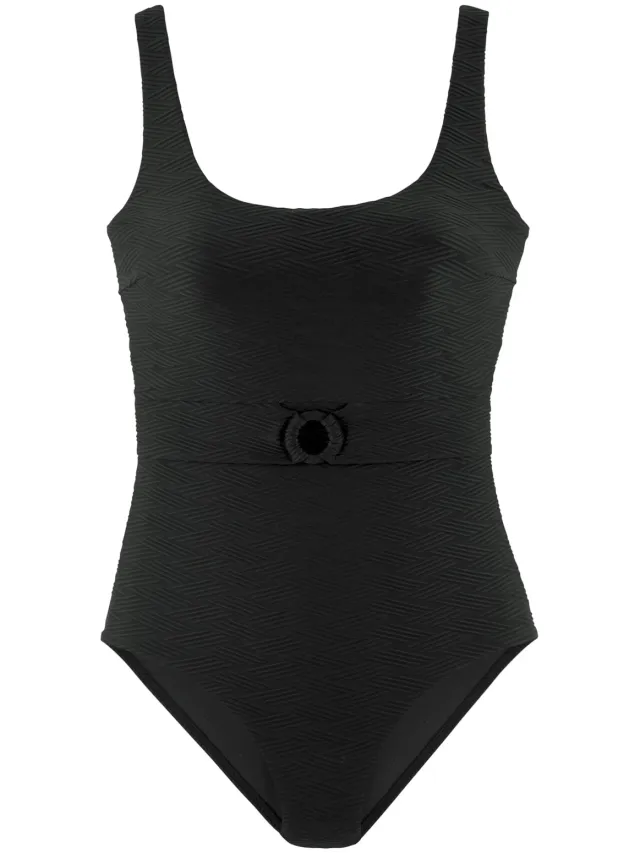 badpak zwart met sierriem