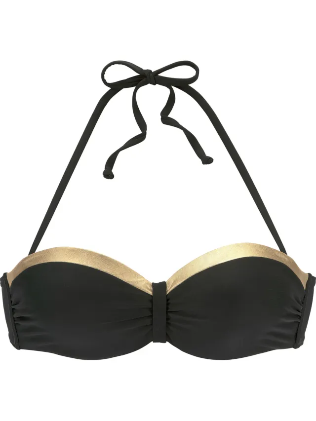 bandeaubikinitop met beugel zwart met goud, foto 2