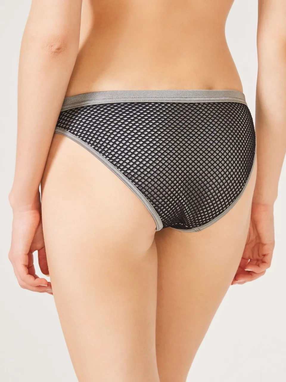 Penti Bikini-broekjes met micro-patroon en middelhoge taille zwart, foto 2