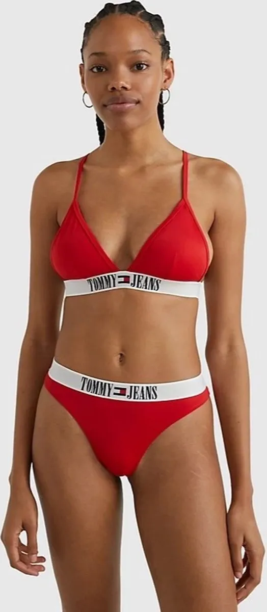 Tommy Hilfiger Triangel Bikini met Brazilian Slip - Rood