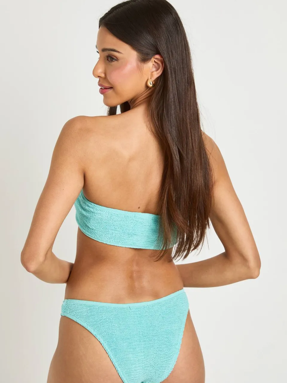 boohoo Dames Premium Universele Maat Crinkle Effen Slip Bikinibroekje aqua, foto 2