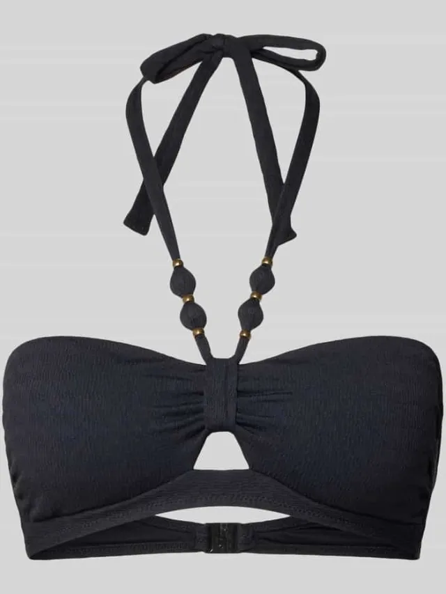 banana moon Bikinitop met sierstenen Model 'Keneto' Zwart